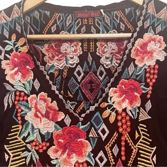 Johnny Was Emmaline Multicolor Embroidered Bohemian Top Size M - Picture 7 of 10